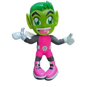Teen Titans Green Beast Boy Super Deformed Hard Head Plush Doll Bandai 7" 2004